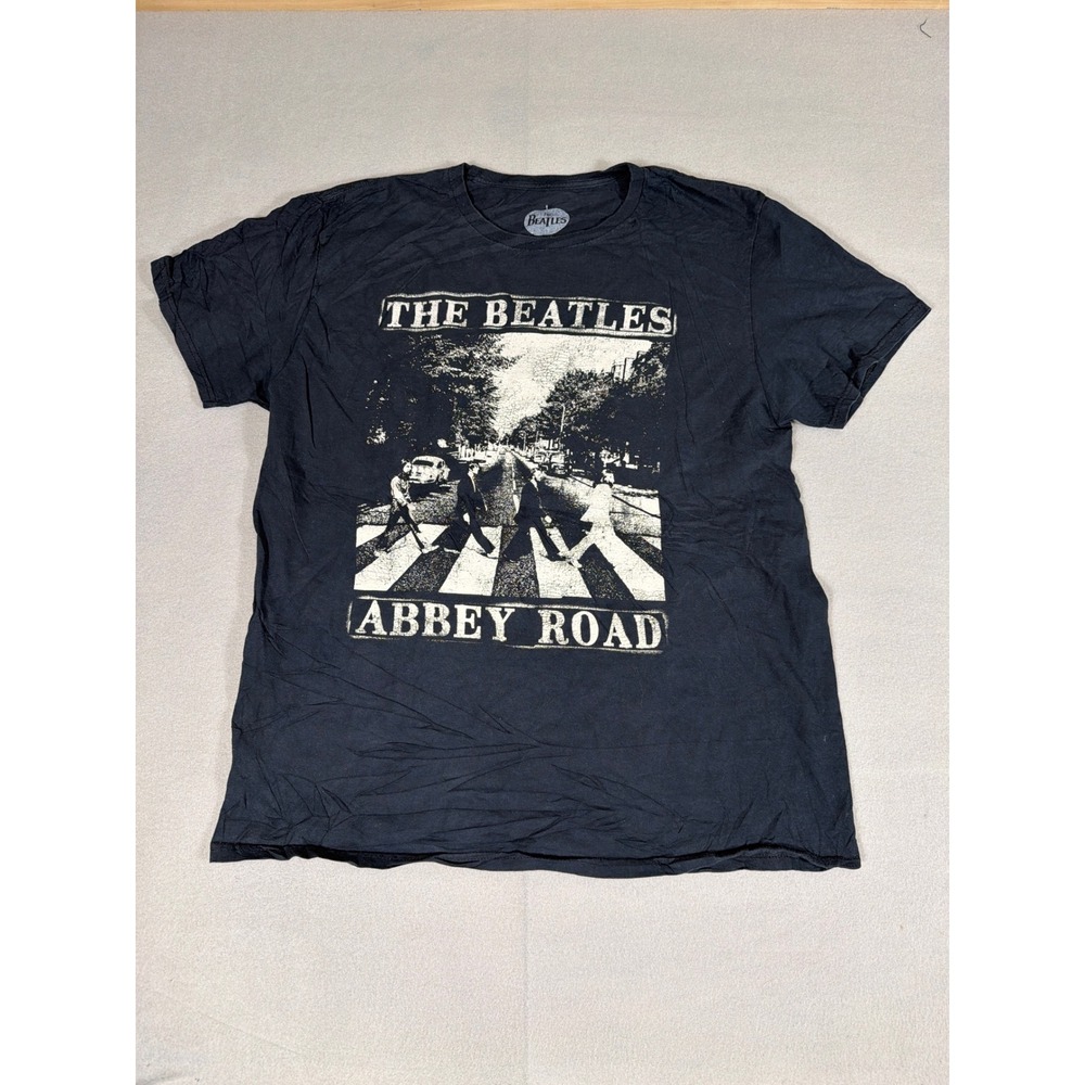 The Beatles Abbey Road Graphic T-Shirt Black Cotton Band Tee Large 1281